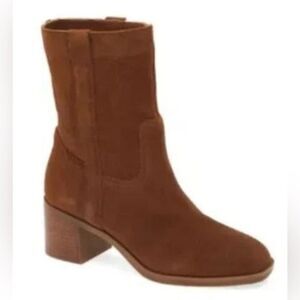 Steve Madden Pull Slip on Brown/Tan Suede Leather Mid-Ankle Boots(Size 6M)